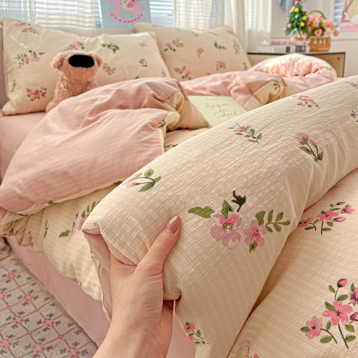 91家纺网 家纺一手货源 找家纺 王朝国际 2026新款A类彩竺棉印花四件套 清欢