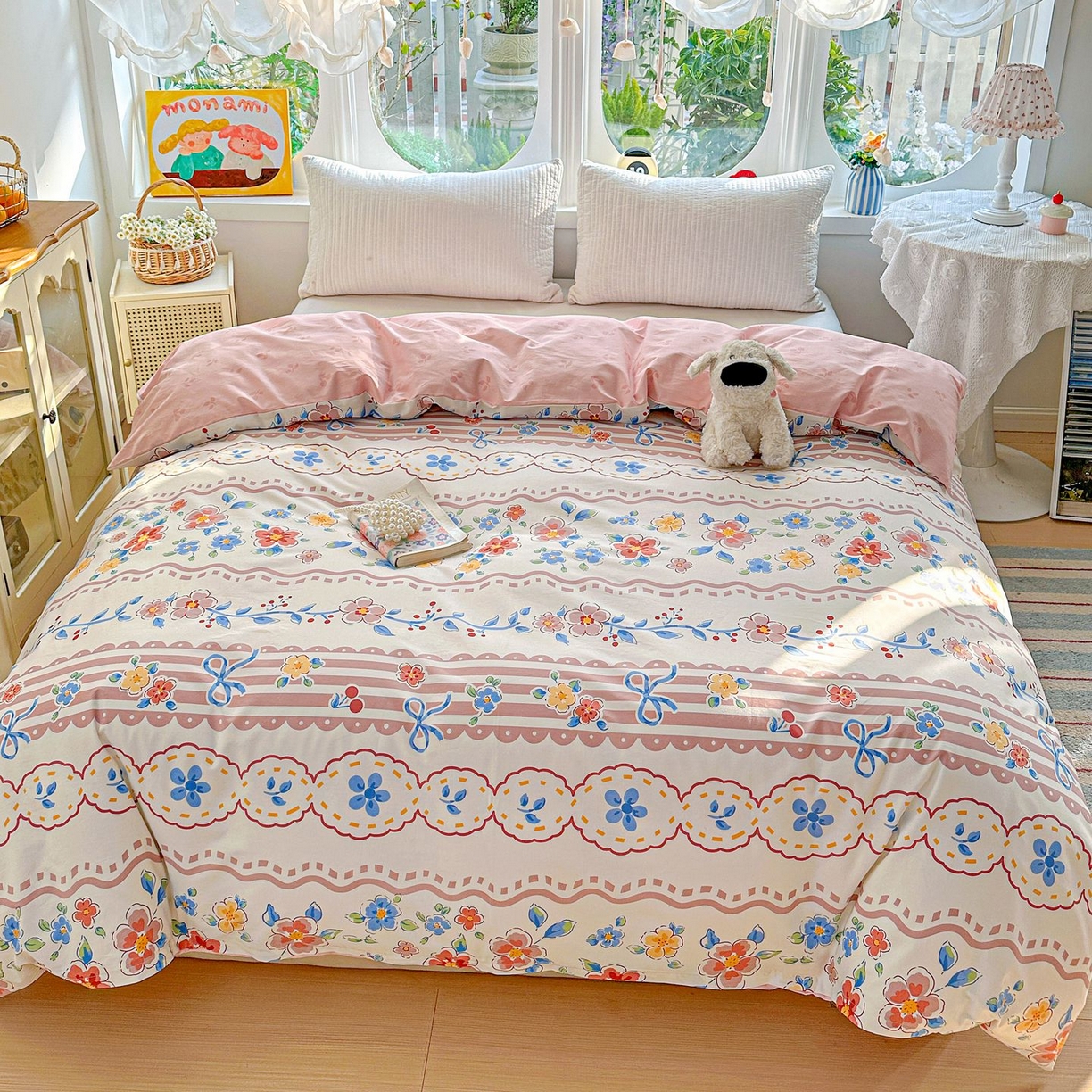 91家纺网 家纺一手货源 找家纺 恩泽家纺 2026新款13372ins全棉印花四件套单品系列-单被套 眷恋