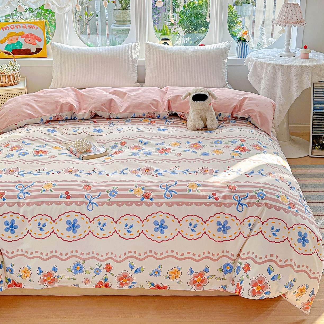 91家纺网 家纺一手货源 找家纺 恩泽家纺 2026新款13372ins全棉印花四件套单品系列-单被套 眷恋