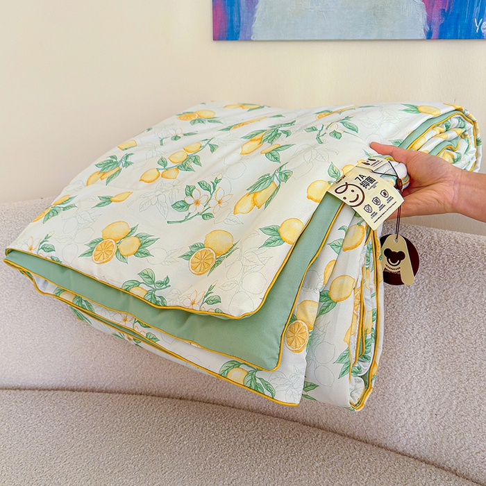 91家纺网 家纺一手货源 找家纺 老帅的工厂店 2026新款A类水洗皱皱纱7A抑菌夏被夏凉被空调被 鲜柠水彩