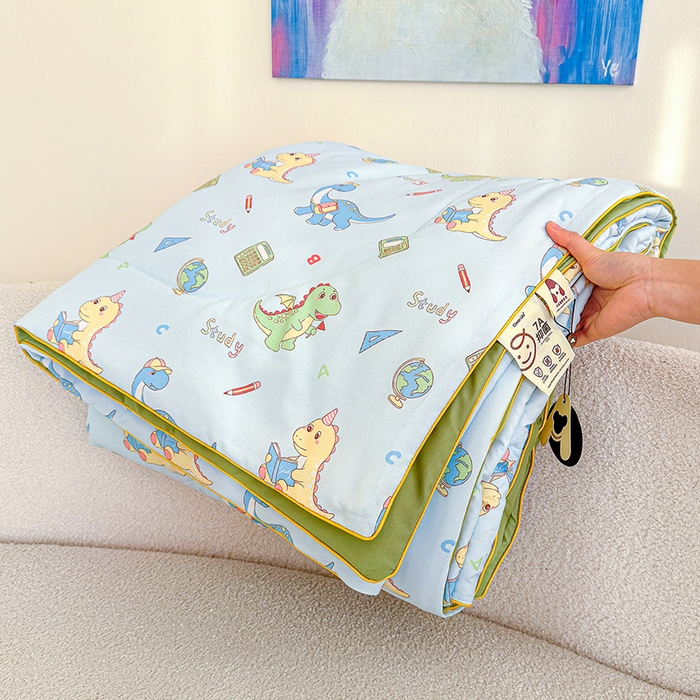 91家纺网 家纺一手货源 找家纺 老帅的工厂店 2026新款A类水洗皱皱纱7A抑菌夏被夏凉被空调被 小恐龙课堂