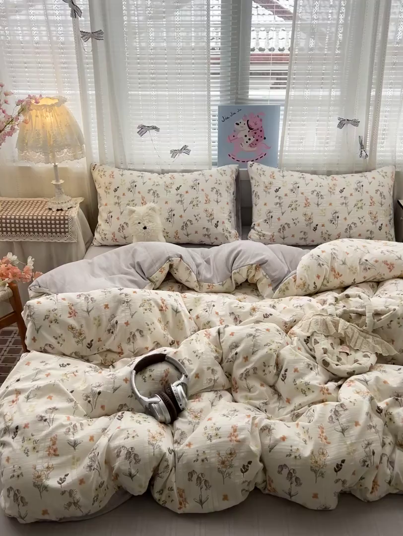 91家纺网 家纺一手货源 找家纺 王朝国际 2026新款A类彩竺棉印花四件套 秋菊