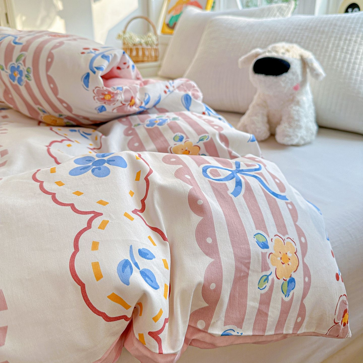 91家纺网 家纺一手货源 找家纺 恩泽家纺 2026新款13372ins全棉印花四件套单品系列-单被套 眷恋