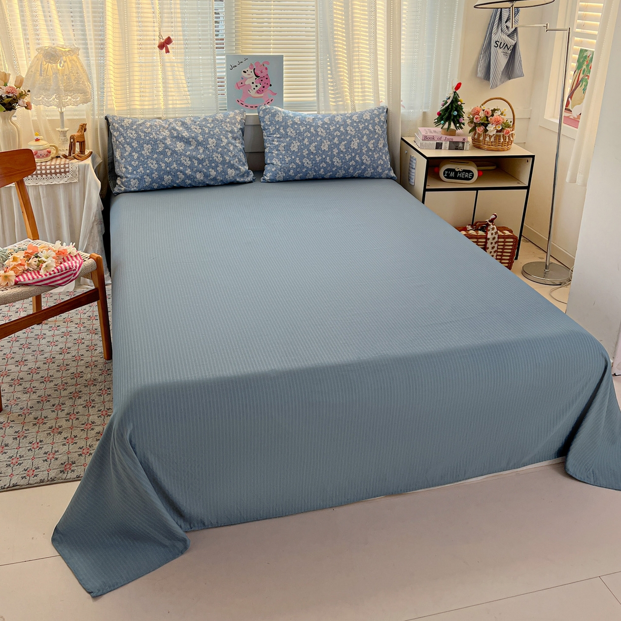 91家纺网 家纺一手货源 找家纺 王朝国际 2026新款A类彩竺棉印花四件套 锁清秋