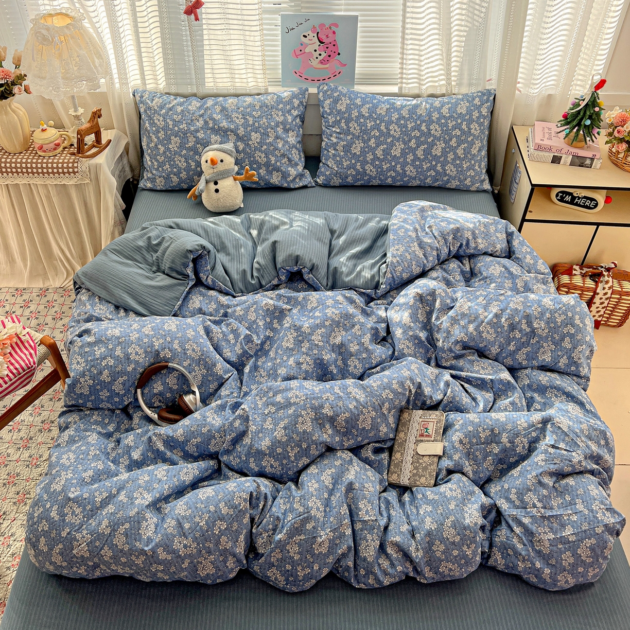 91家纺网 家纺一手货源 找家纺 王朝国际 2026新款A类彩竺棉印花四件套 锁清秋