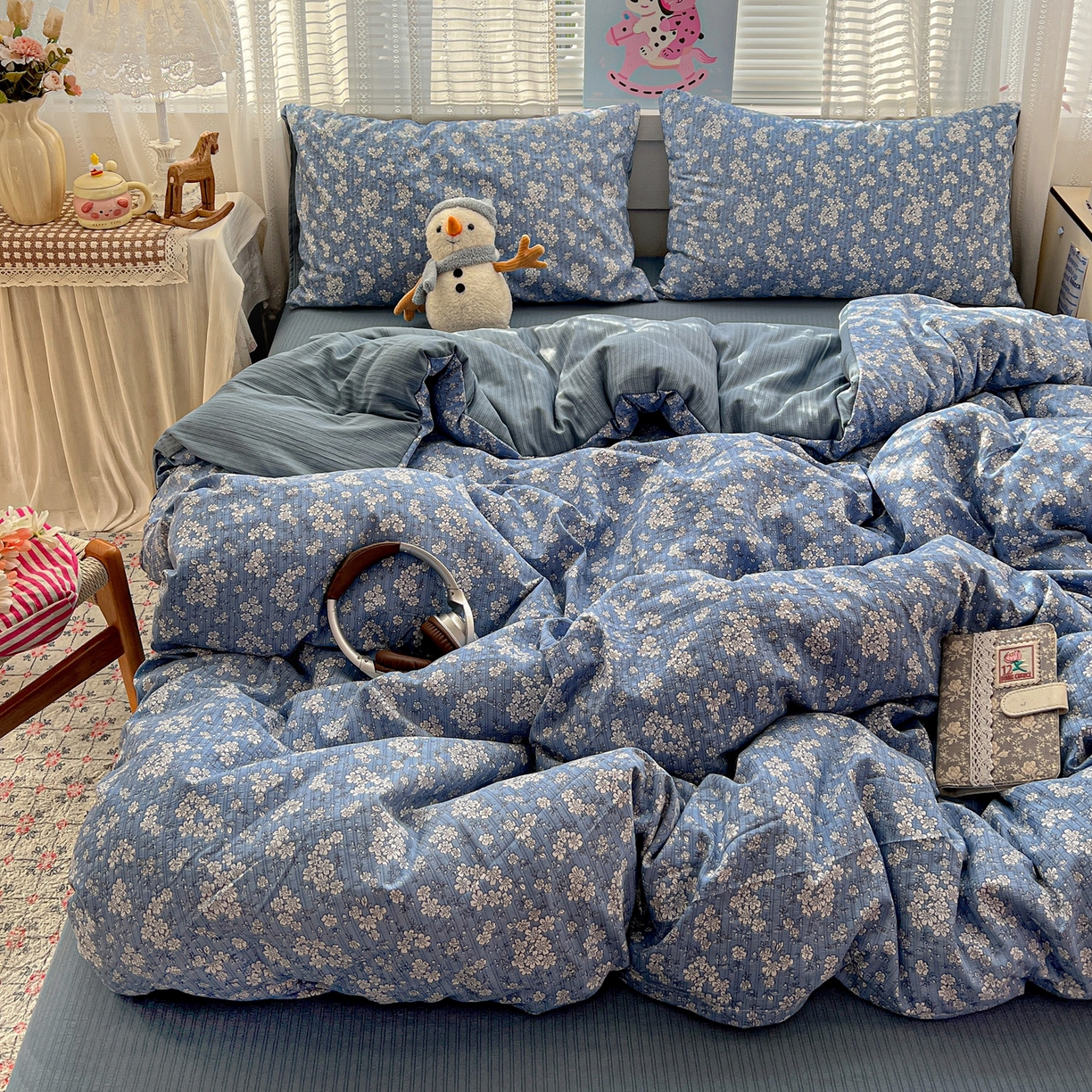 91家纺网 家纺一手货源 找家纺 王朝国际 2026新款A类彩竺棉印花四件套 锁清秋