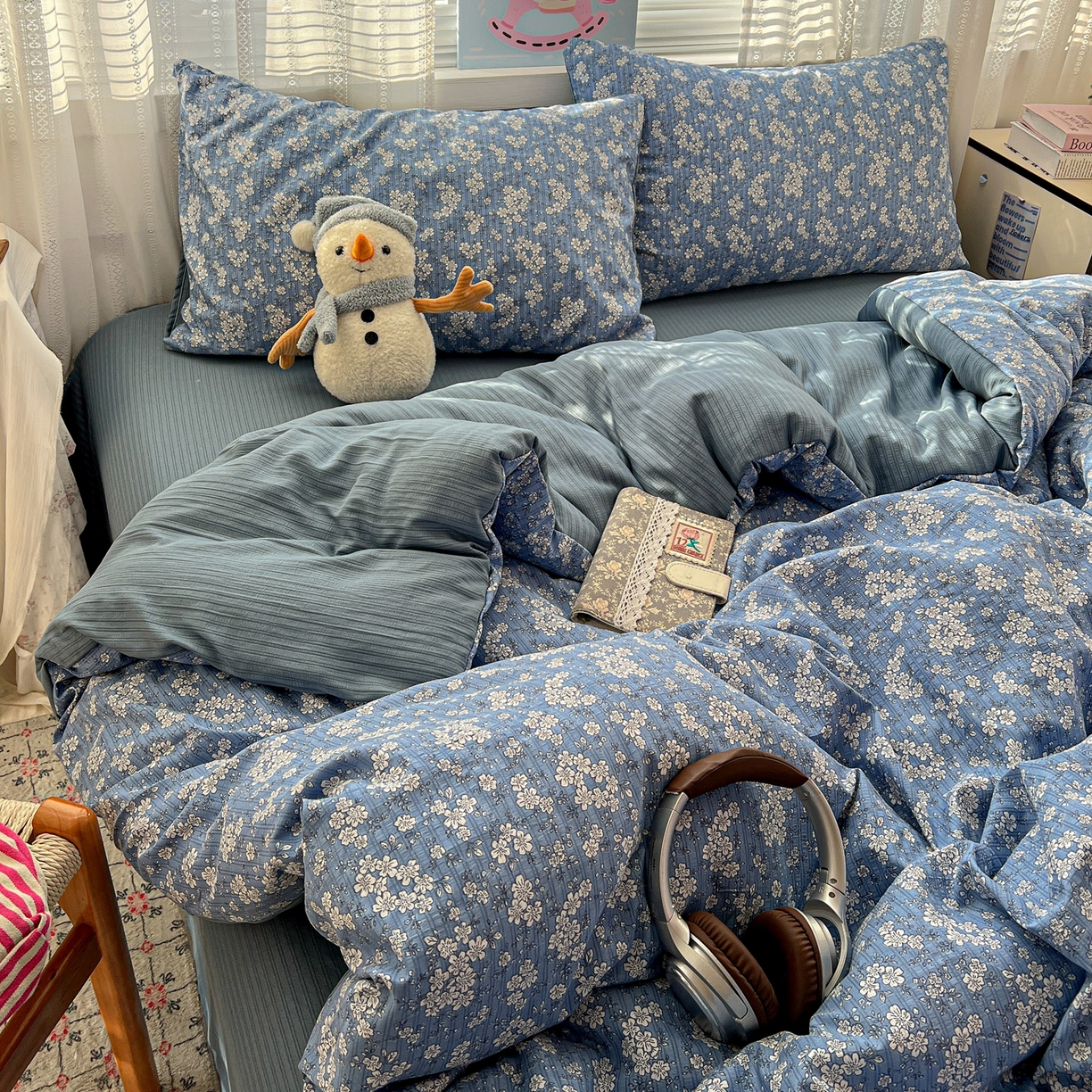 91家纺网 家纺一手货源 找家纺 王朝国际 2026新款A类彩竺棉印花四件套 锁清秋