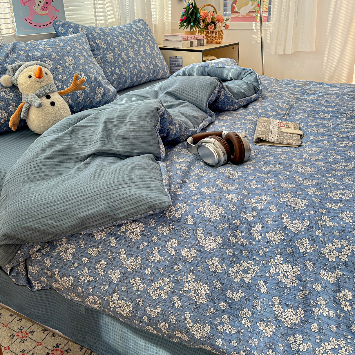 91家纺网 家纺一手货源 找家纺 王朝国际 2026新款A类彩竺棉印花四件套 锁清秋