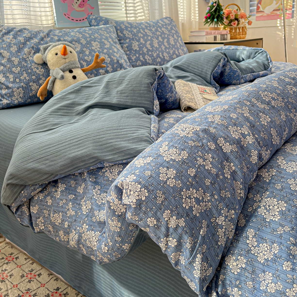 91家纺网 家纺一手货源 找家纺 王朝国际 2026新款A类彩竺棉印花四件套 锁清秋