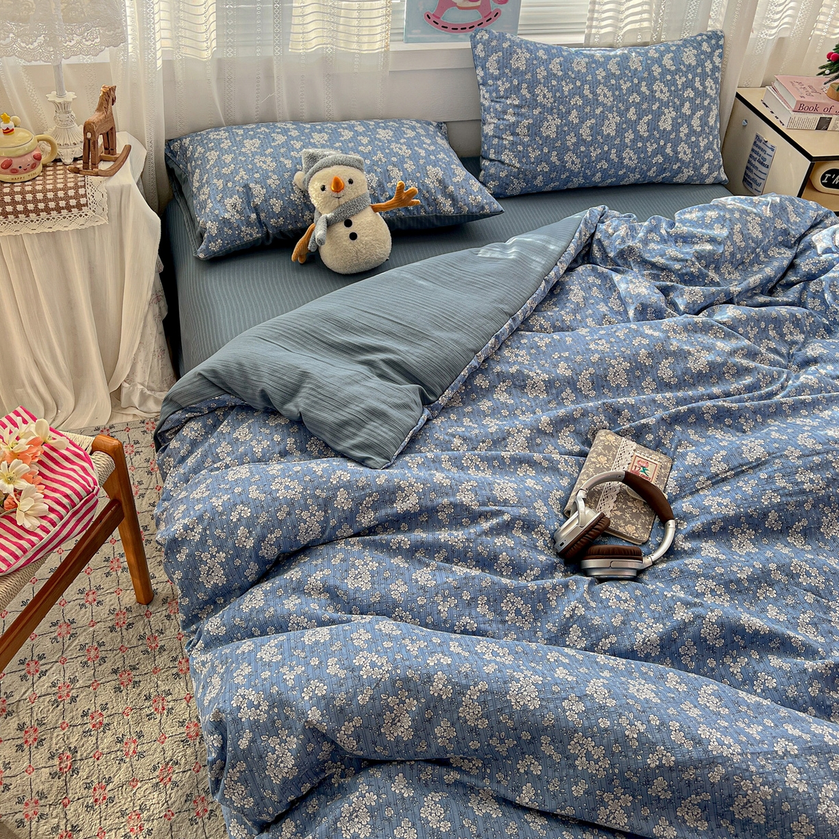 91家纺网 家纺一手货源 找家纺 王朝国际 2026新款A类彩竺棉印花四件套 锁清秋