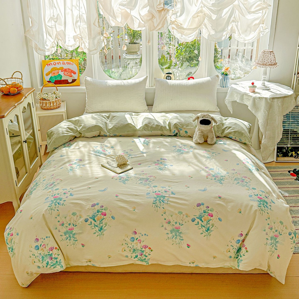 91家纺网 家纺一手货源 找家纺 恩泽家纺 2026新款13372ins全棉印花四件套单品系列-单被套 空谷幽兰