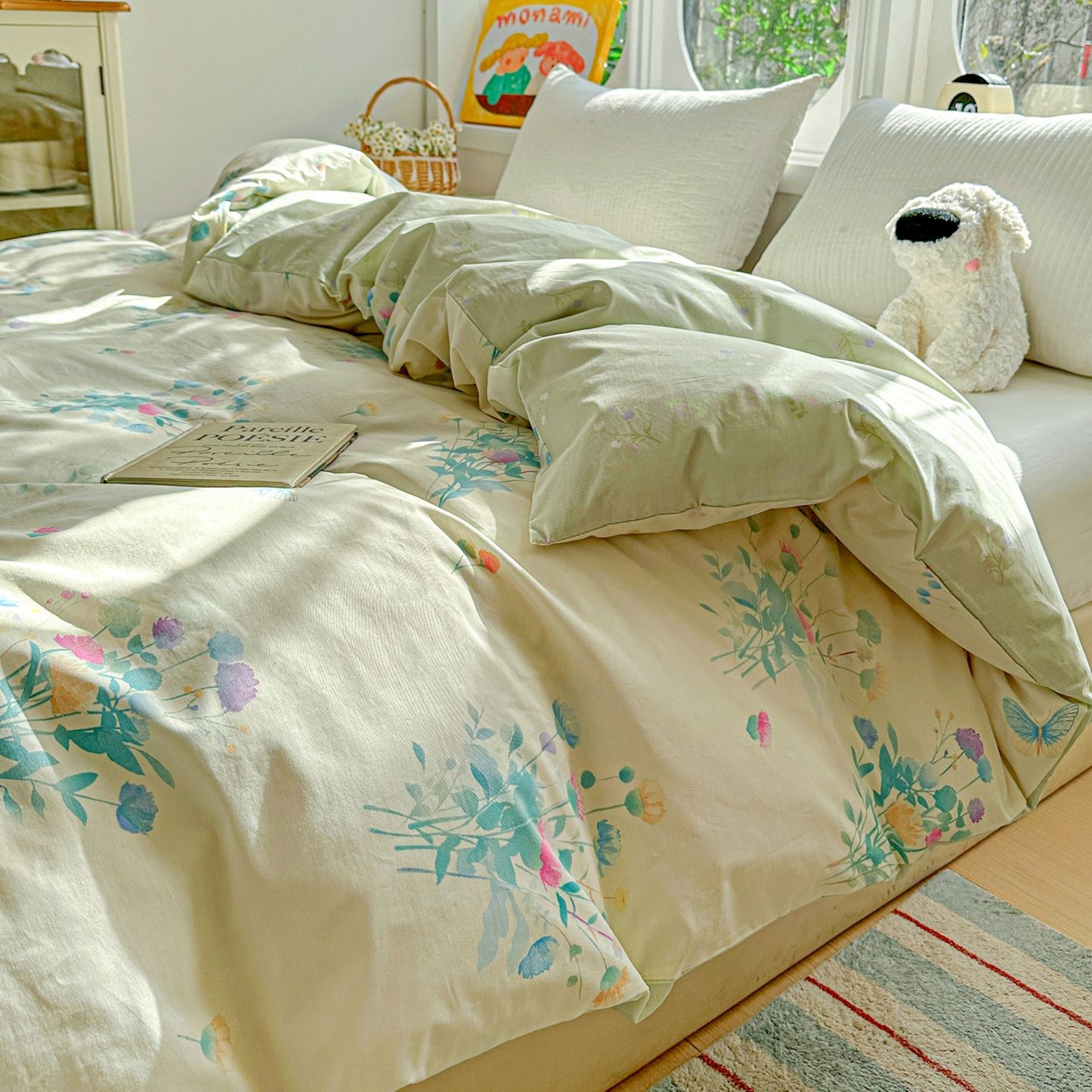 91家纺网 家纺一手货源 找家纺 恩泽家纺 2026新款13372ins全棉印花四件套单品系列-单被套 空谷幽兰