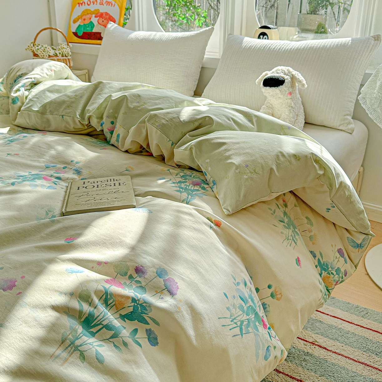 91家纺网 家纺一手货源 找家纺 恩泽家纺 2026新款13372ins全棉印花四件套单品系列-单被套 空谷幽兰