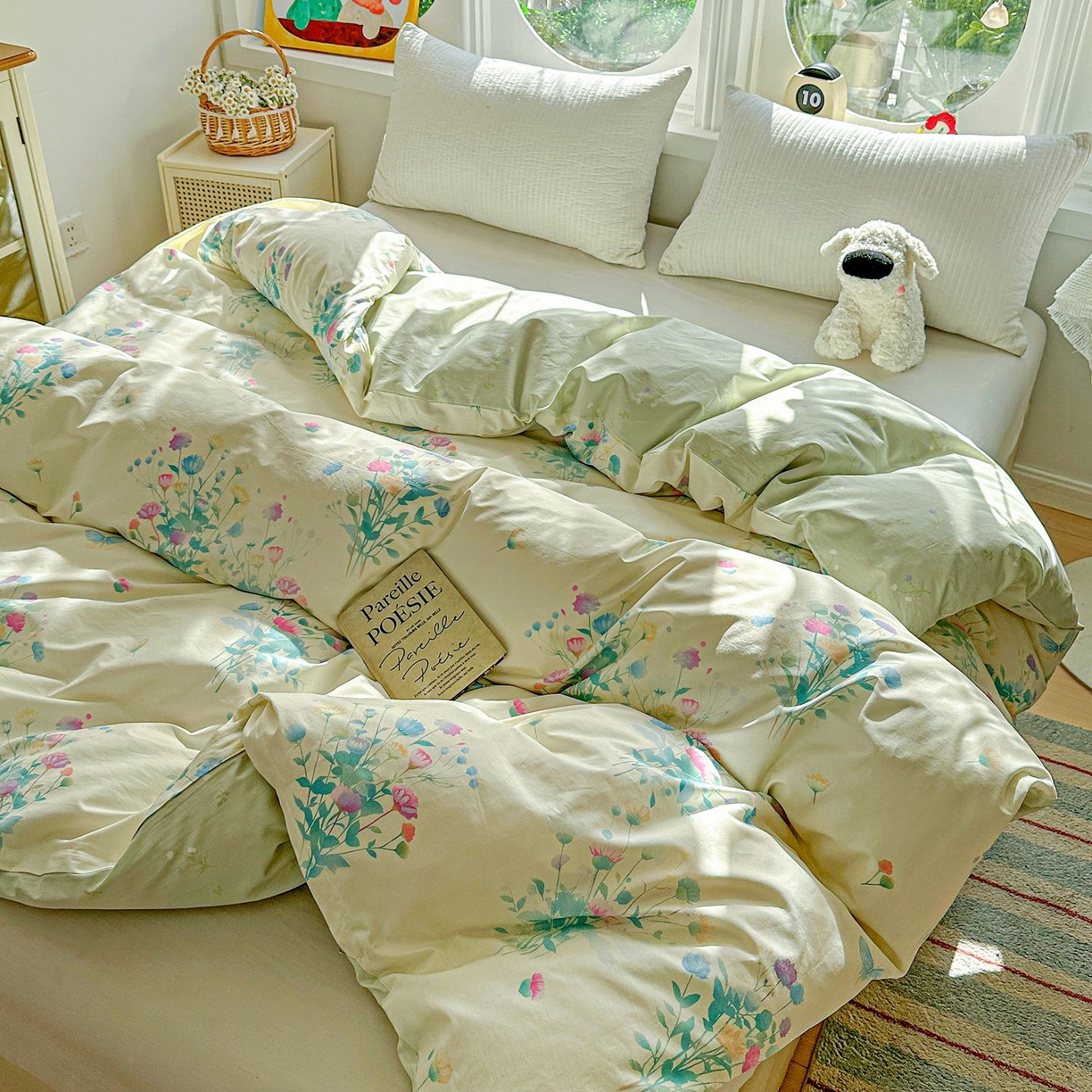 91家纺网 家纺一手货源 找家纺 恩泽家纺 2026新款13372ins全棉印花四件套单品系列-单被套 空谷幽兰