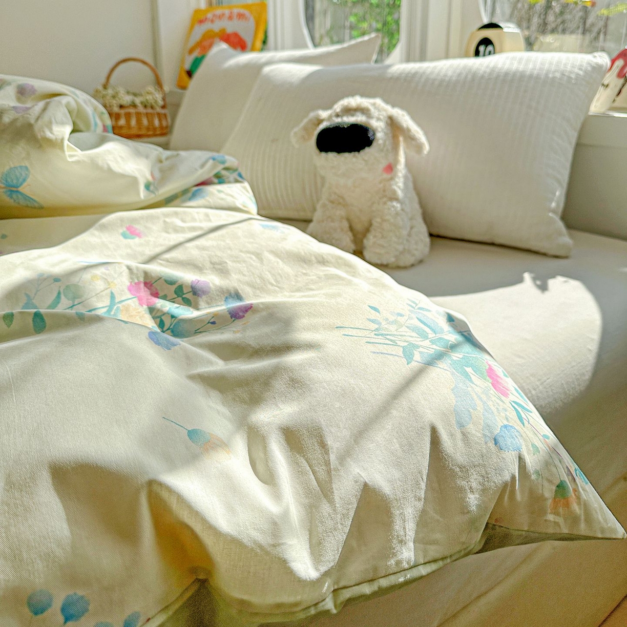 91家纺网 家纺一手货源 找家纺 恩泽家纺 2026新款13372ins全棉印花四件套单品系列-单被套 空谷幽兰