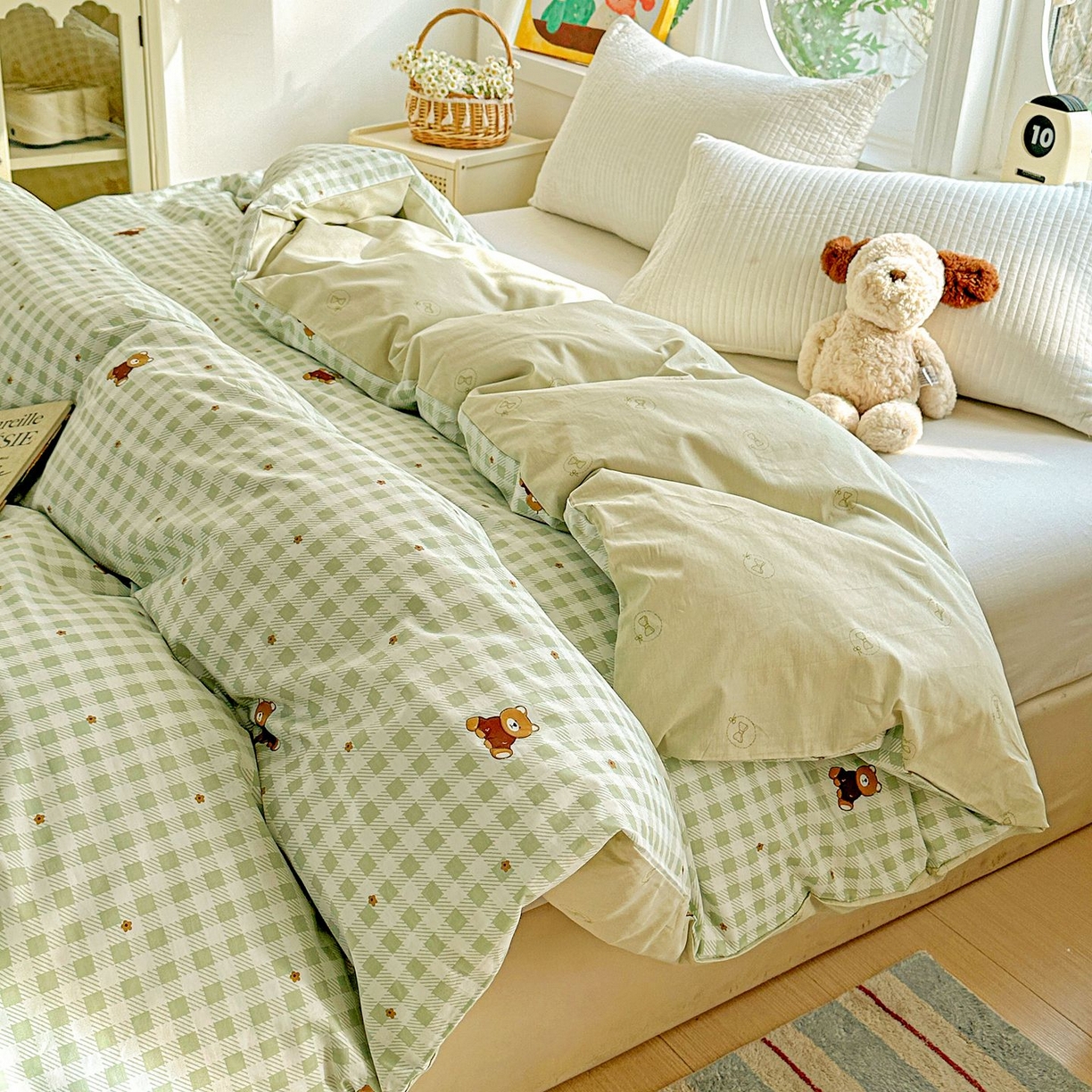 恩泽家纺 2026新款13372ins全棉印花四件套单品系列-单被套 酷仔熊