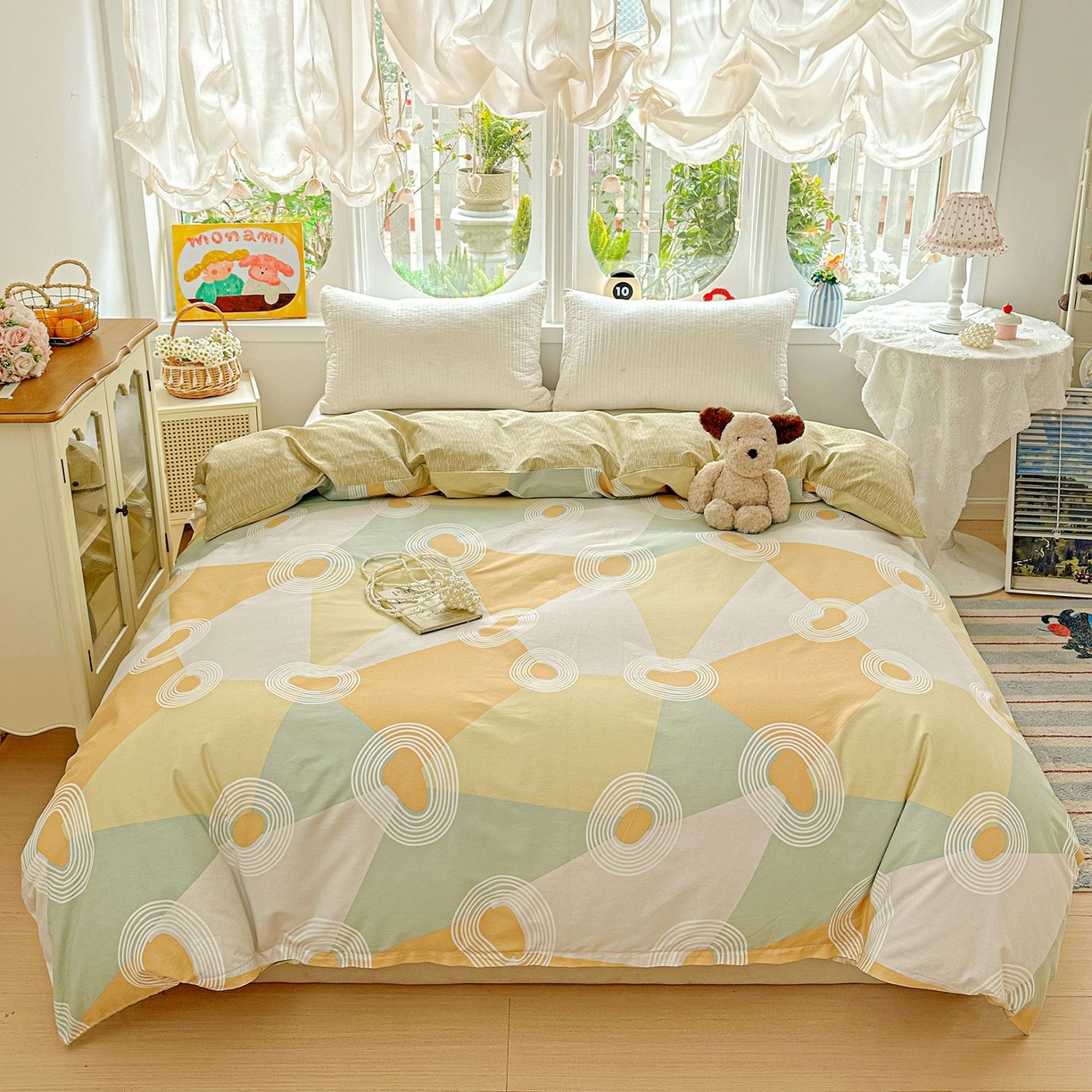 91家纺网 家纺一手货源 找家纺 恩泽家纺 2026新款13372ins全棉印花四件套单品系列-单被套 乐享生活