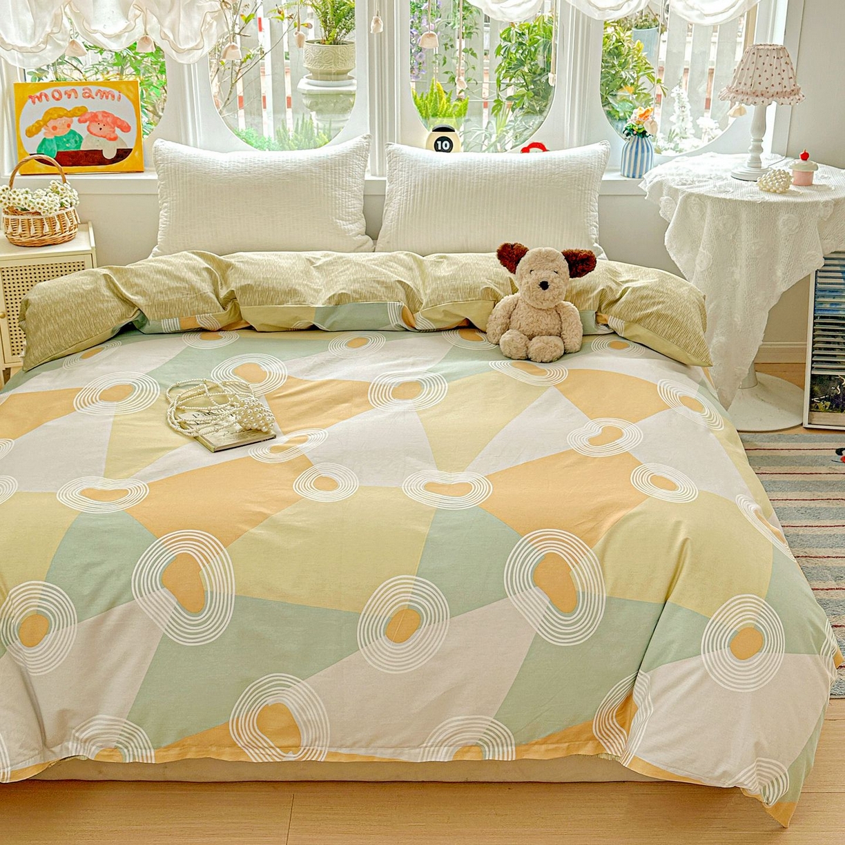 91家纺网 家纺一手货源 找家纺 恩泽家纺 2026新款13372ins全棉印花四件套单品系列-单被套 乐享生活