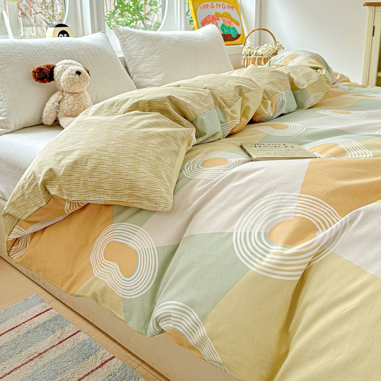 91家纺网 家纺一手货源 找家纺 恩泽家纺 2026新款13372ins全棉印花四件套单品系列-单被套 乐享生活