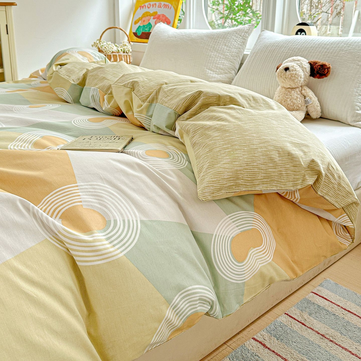 91家纺网 家纺一手货源 找家纺 恩泽家纺 2026新款13372ins全棉印花四件套单品系列-单被套 乐享生活