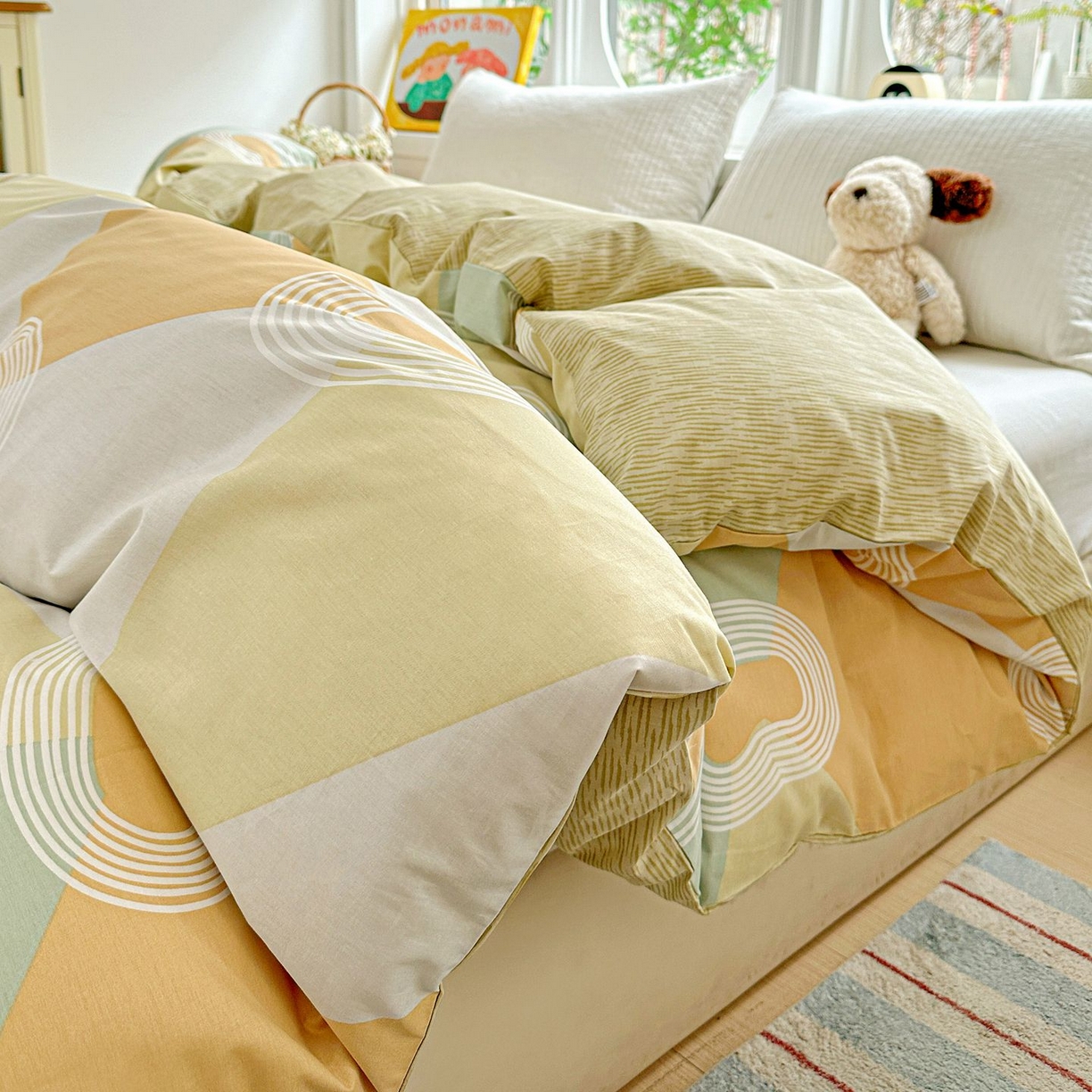 91家纺网 家纺一手货源 找家纺 恩泽家纺 2026新款13372ins全棉印花四件套单品系列-单被套 乐享生活