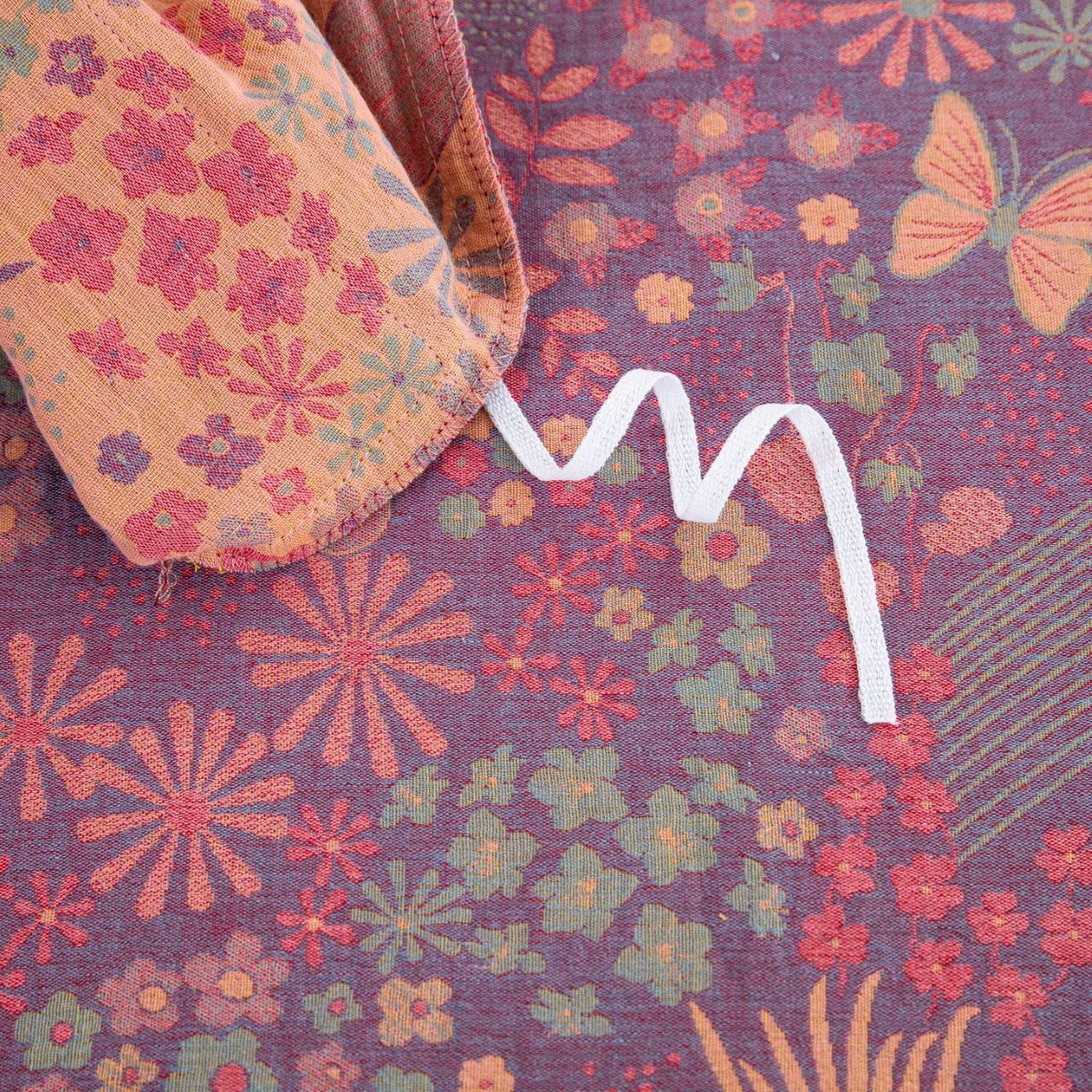 91家纺网 家纺一手货源 找家纺 （总）双层纱家居 2026新款全棉纯棉色织提花双层纱纽扣款四件套-蝶恋花