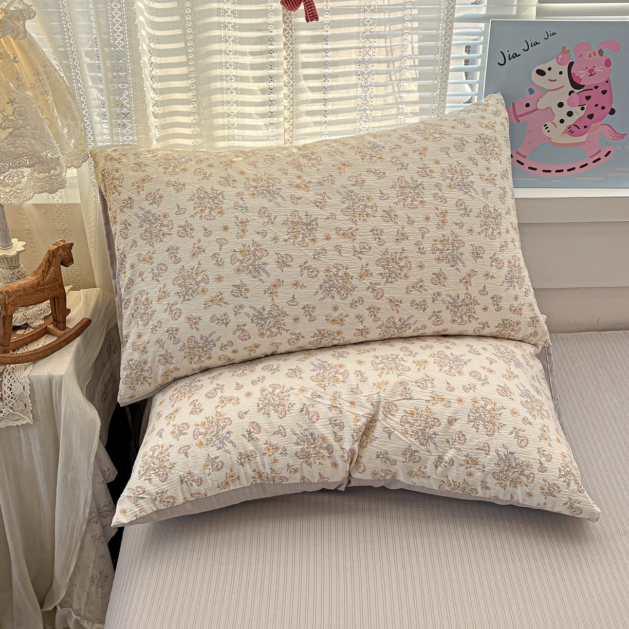 91家纺网 家纺一手货源 找家纺 王朝国际 2026新款A类彩竺棉印花四件套 夕颜