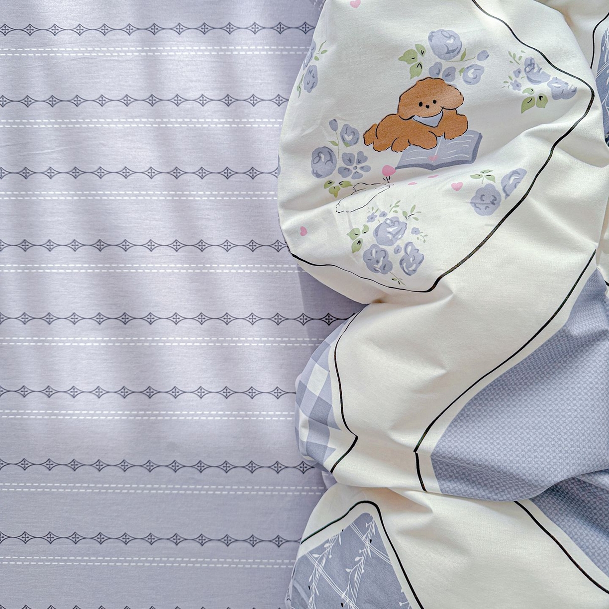 91家纺网 家纺一手货源 找家纺 恩泽家纺 2026新款13372ins全棉印花四件套单品系列-单被套 乐园