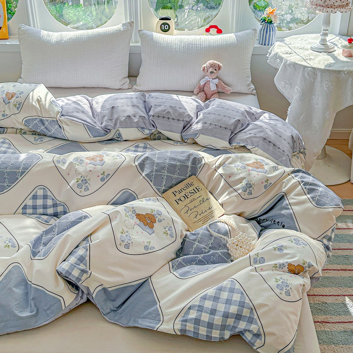 91家纺网 家纺一手货源 找家纺 恩泽家纺 2026新款13372ins全棉印花四件套单品系列-单被套 乐园