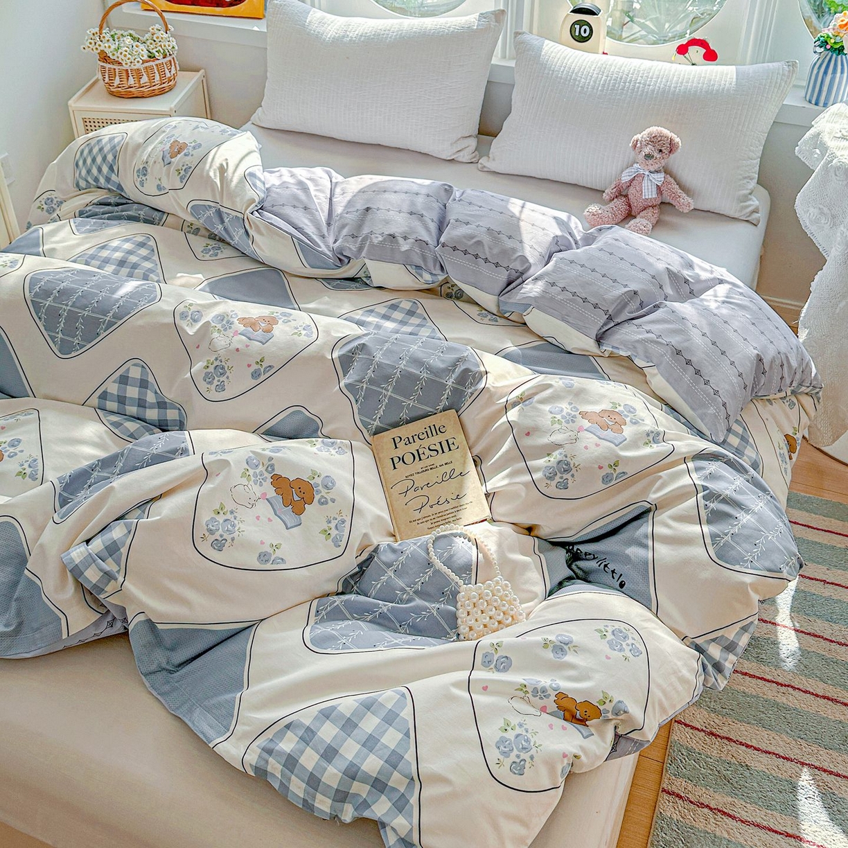 91家纺网 家纺一手货源 找家纺 恩泽家纺 2026新款13372ins全棉印花四件套单品系列-单被套 乐园