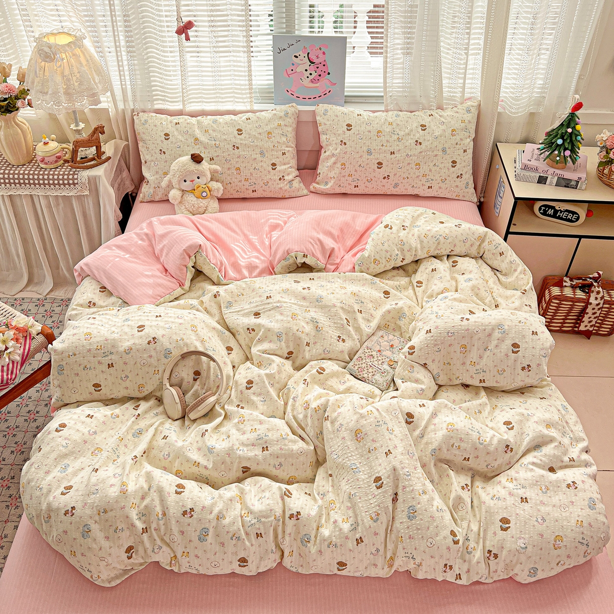 91家纺网 家纺一手货源 找家纺 王朝国际 2026新款A类彩竺棉印花四件套 西高地