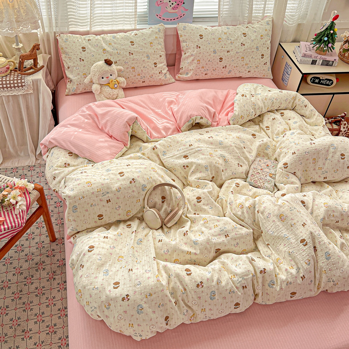 91家纺网 家纺一手货源 找家纺 王朝国际 2026新款A类彩竺棉印花四件套 西高地