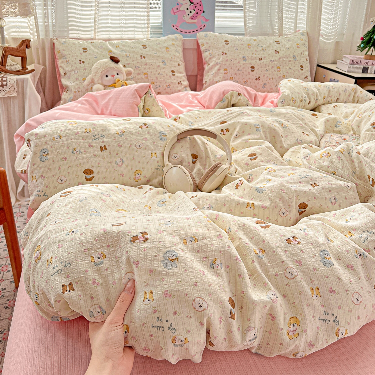 91家纺网 家纺一手货源 找家纺 王朝国际 2026新款A类彩竺棉印花四件套 西高地