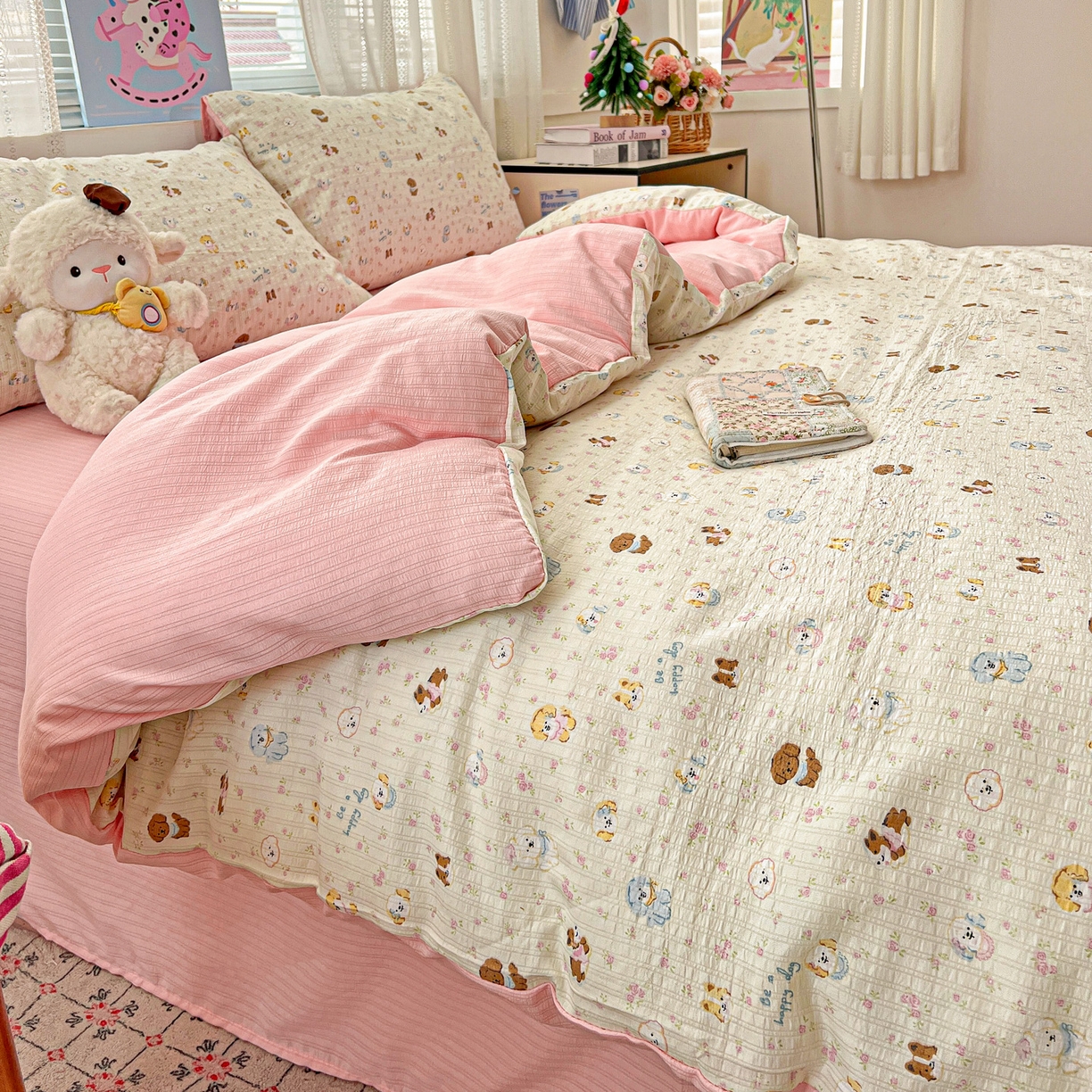 91家纺网 家纺一手货源 找家纺 王朝国际 2026新款A类彩竺棉印花四件套 西高地