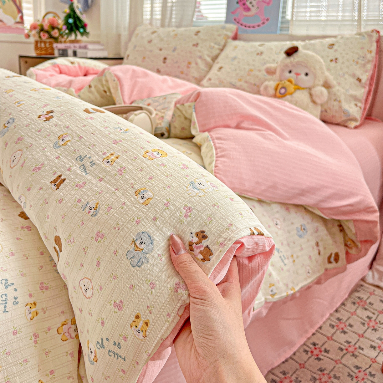 91家纺网 家纺一手货源 找家纺 王朝国际 2026新款A类彩竺棉印花四件套 西高地