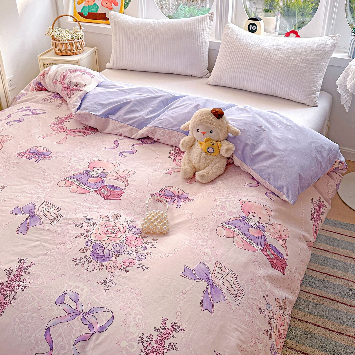 91家纺网 家纺一手货源 找家纺 恩泽家纺 2026新款13372ins全棉印花四件套单品系列-单被套 满香庭