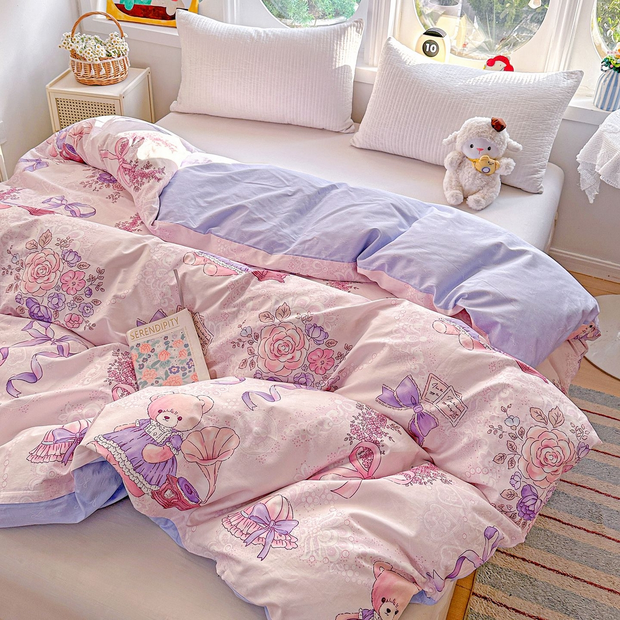 91家纺网 家纺一手货源 找家纺 恩泽家纺 2026新款13372ins全棉印花四件套单品系列-单被套 满香庭