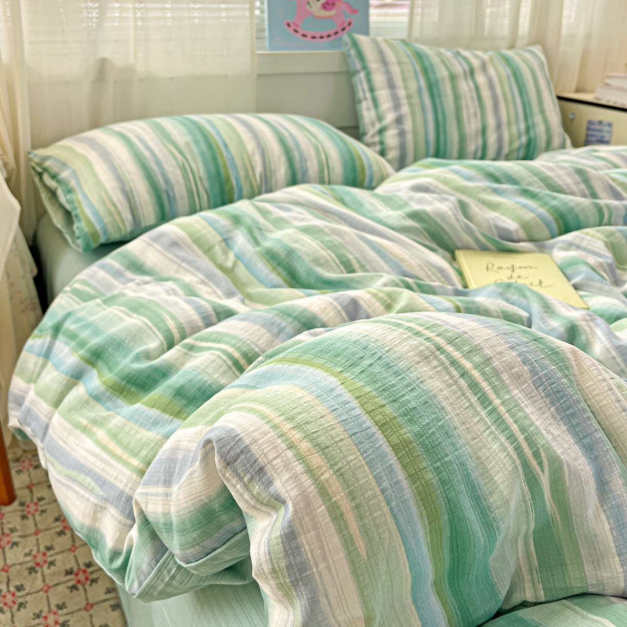 王朝国际 2026新款A类彩竺棉印花四件套 星极光