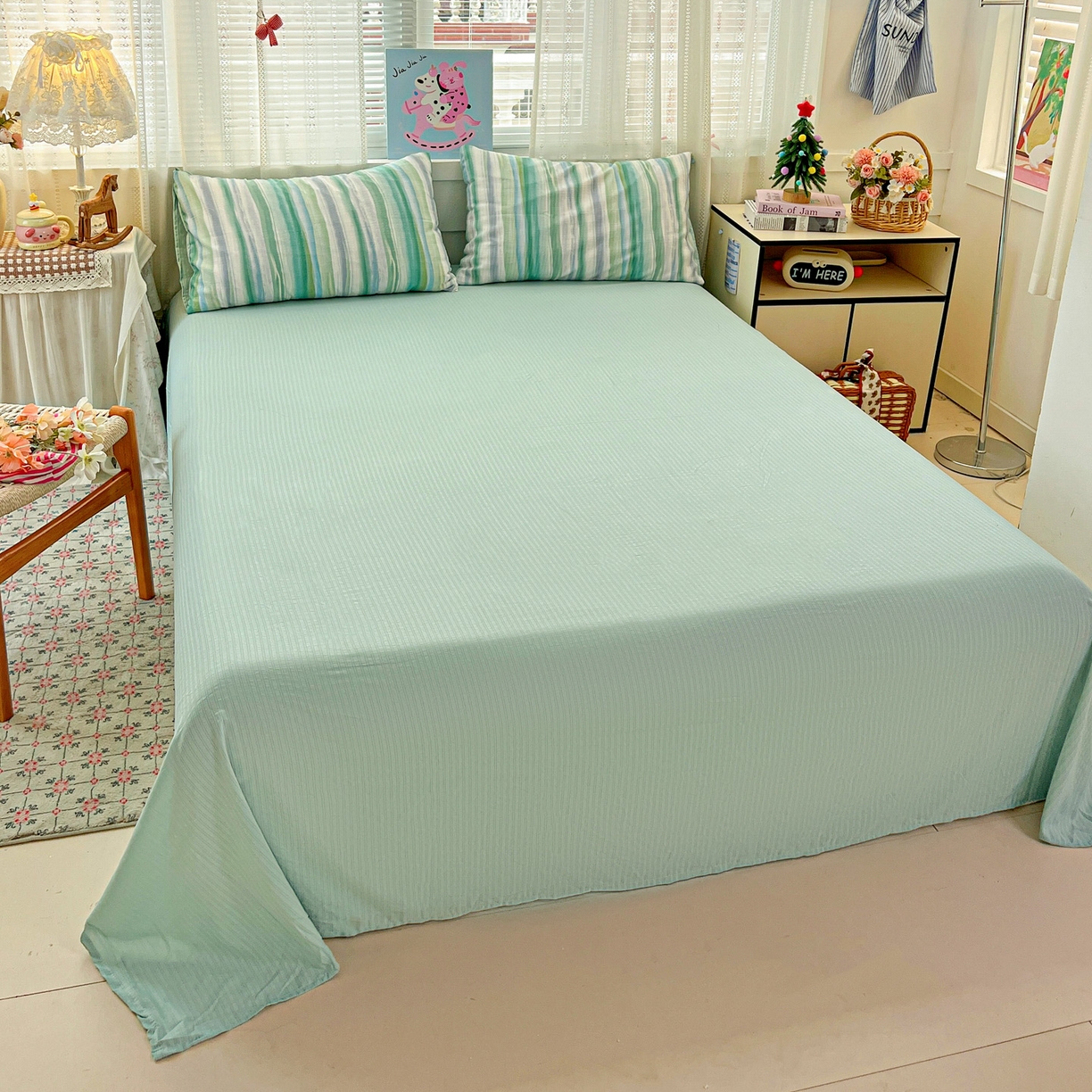 91家纺网 家纺一手货源 找家纺 王朝国际 2026新款A类彩竺棉印花四件套 星极光