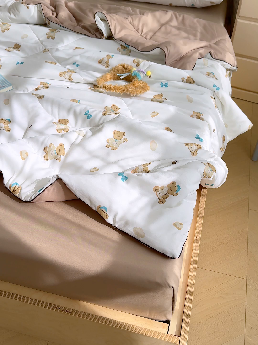 91家纺网 家纺一手货源 找家纺 老帅的工厂店 2026新款A类水洗皱皱纱7A抑菌夏被夏凉被空调被 面包小熊