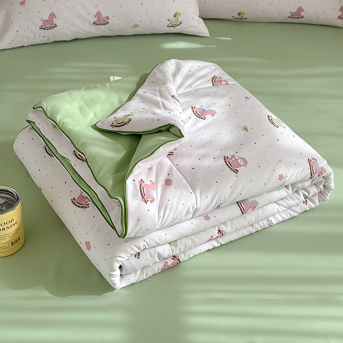 91家纺网 家纺一手货源 找家纺 老帅的工厂店 2026新款A类水洗皱皱纱7A抑菌夏被夏凉被空调被 木马小趣