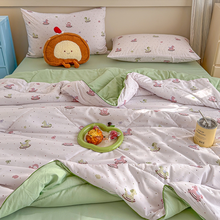 91家纺网 家纺一手货源 找家纺 老帅的工厂店 2026新款A类水洗皱皱纱7A抑菌夏被夏凉被空调被 木马小趣