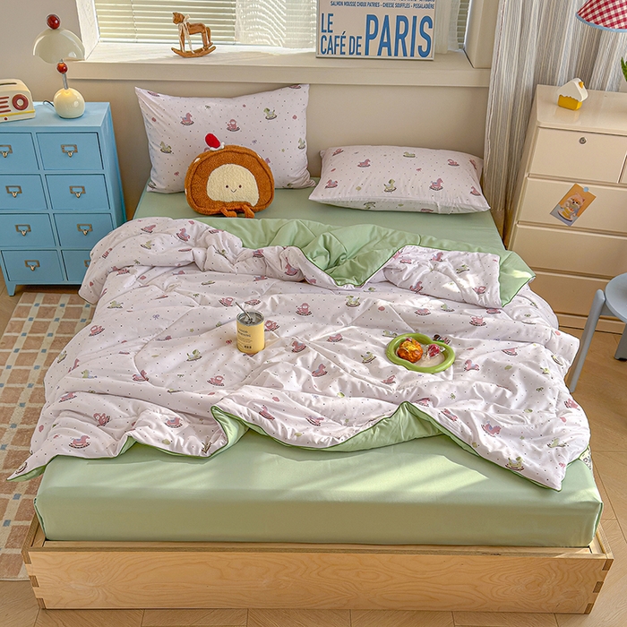 91家纺网 家纺一手货源 找家纺 老帅的工厂店 2026新款A类水洗皱皱纱7A抑菌夏被夏凉被空调被 木马小趣