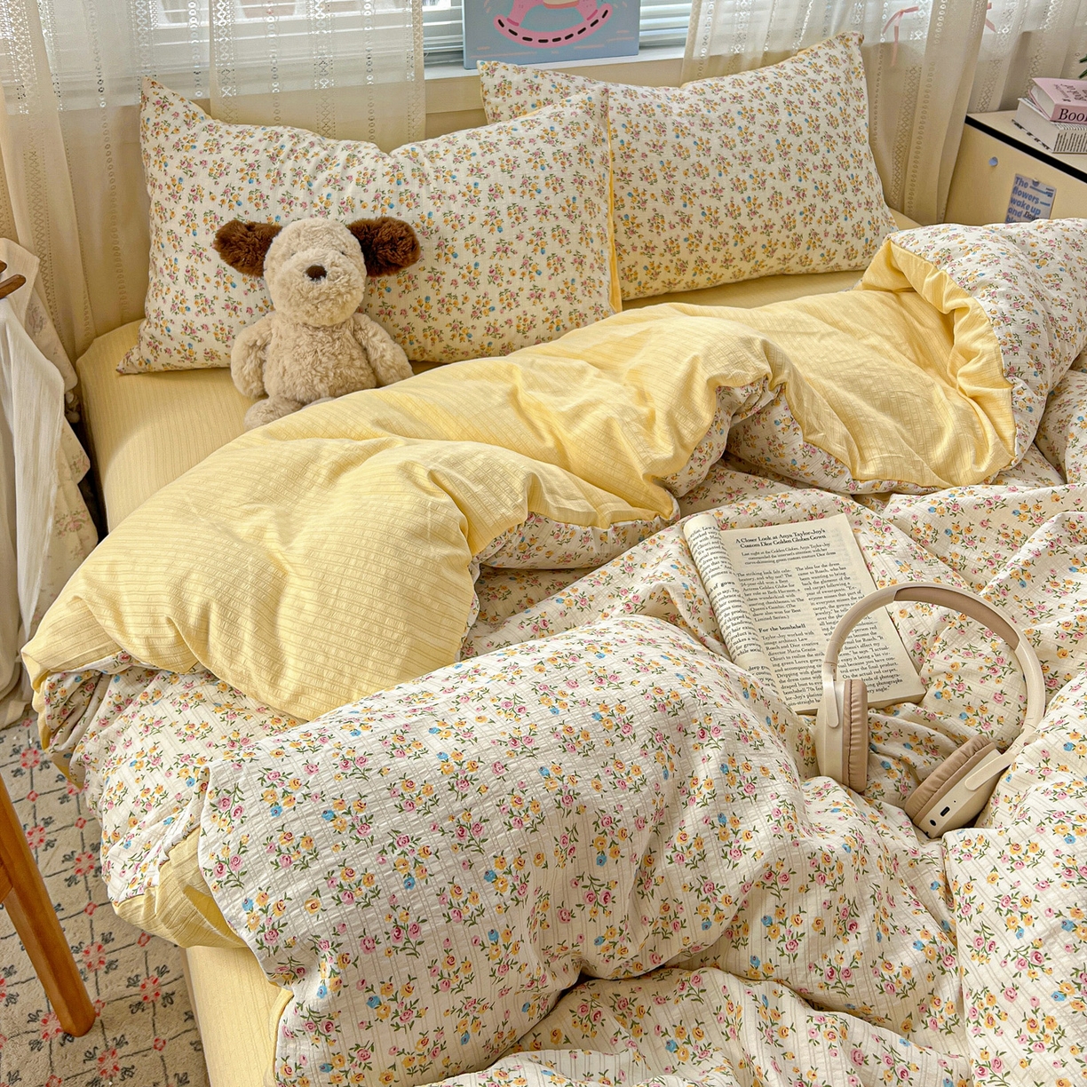 91家纺网 家纺一手货源 找家纺 王朝国际 2026新款A类彩竺棉印花四件套 月光女神