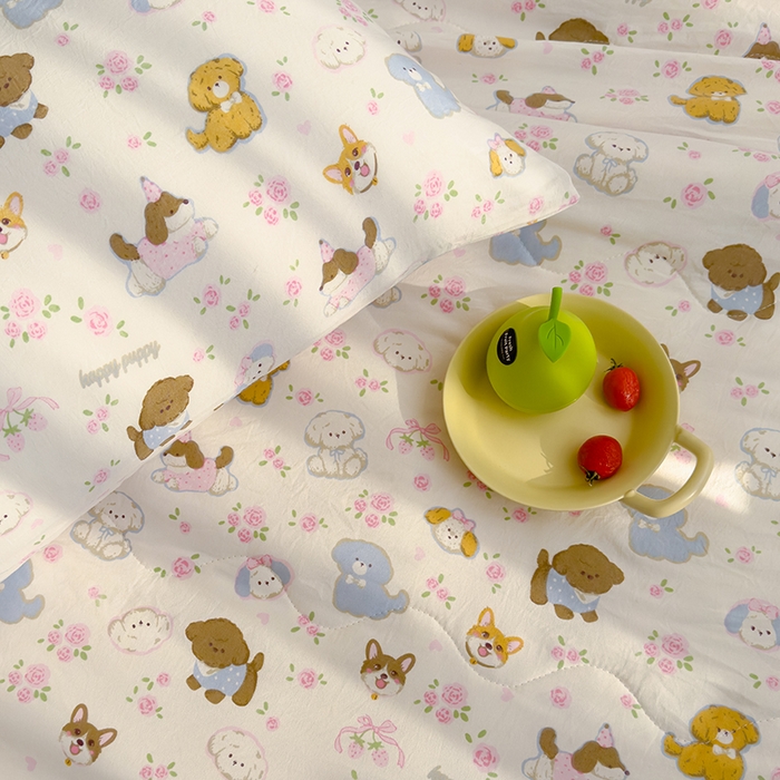 91家纺网 家纺一手货源 找家纺 老帅的工厂店 2026新款A类水洗皱皱纱7A抑菌夏被夏凉被空调被 奶芙汪汪