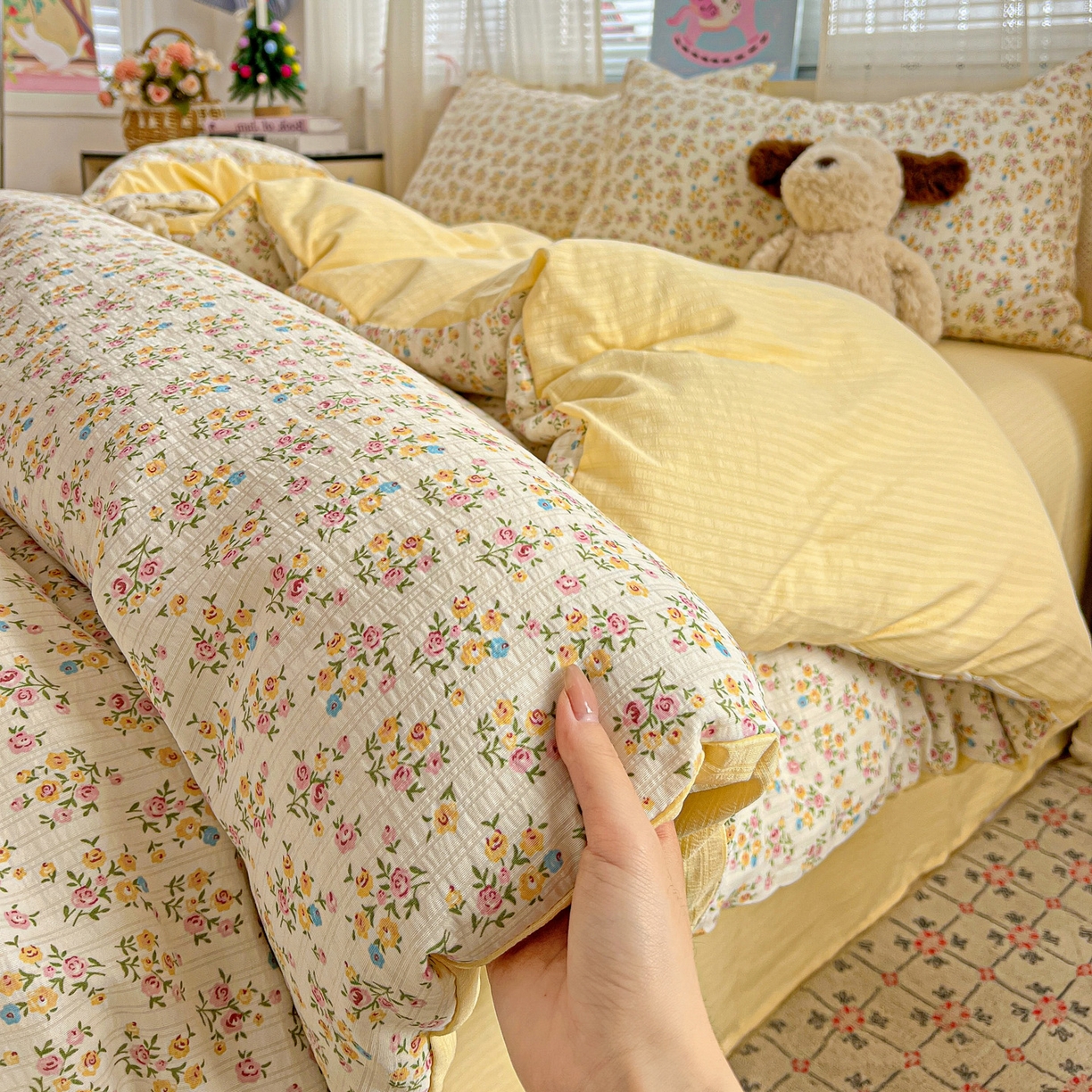 91家纺网 家纺一手货源 找家纺 王朝国际 2026新款A类彩竺棉印花四件套 月光女神