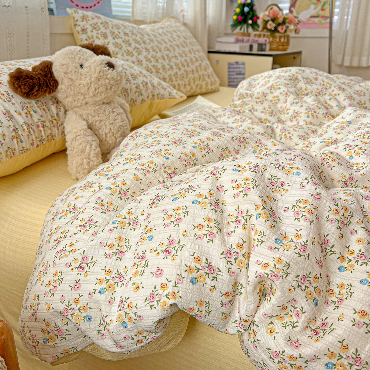 91家纺网 家纺一手货源 找家纺 王朝国际 2026新款A类彩竺棉印花四件套 月光女神