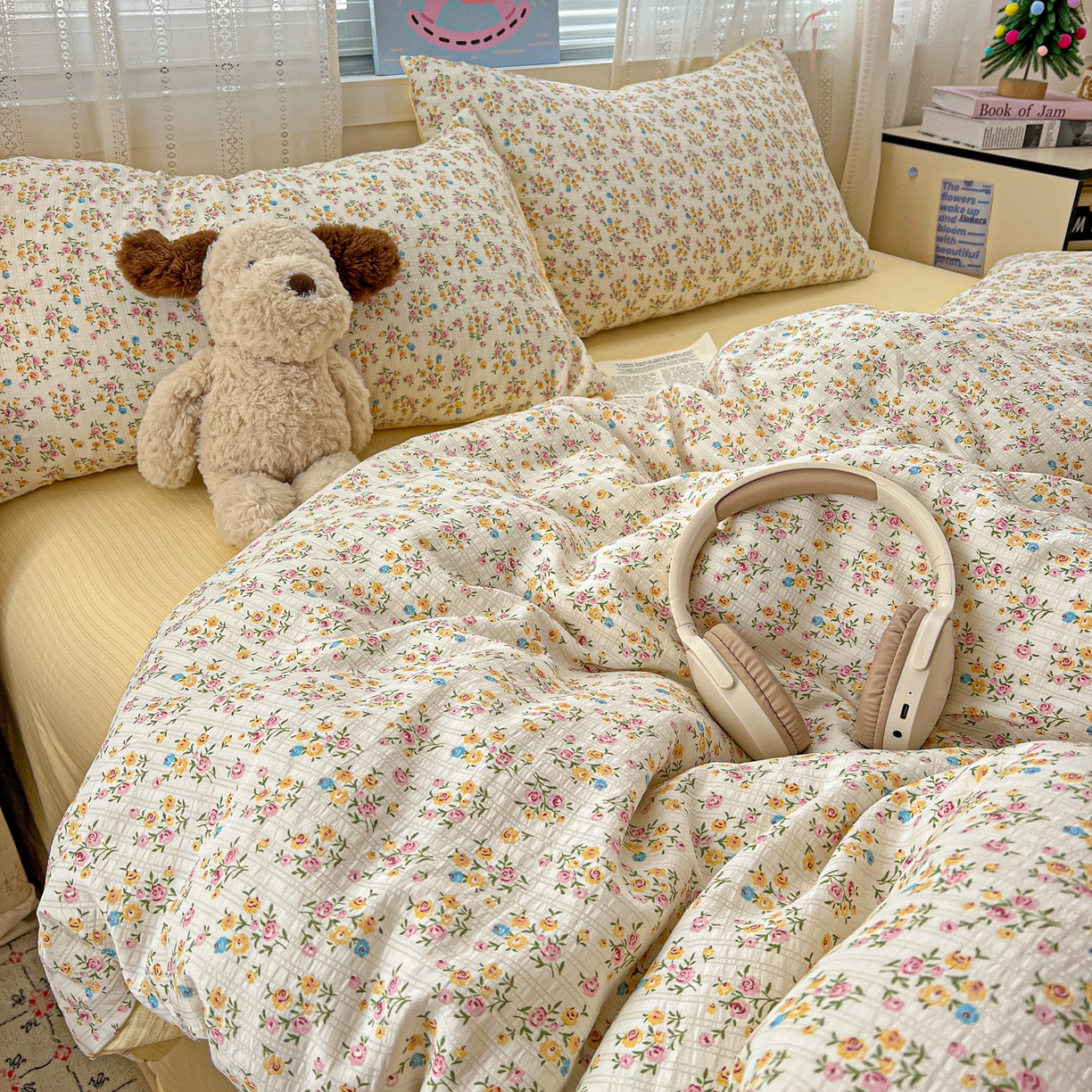 91家纺网 家纺一手货源 找家纺 王朝国际 2026新款A类彩竺棉印花四件套 月光女神