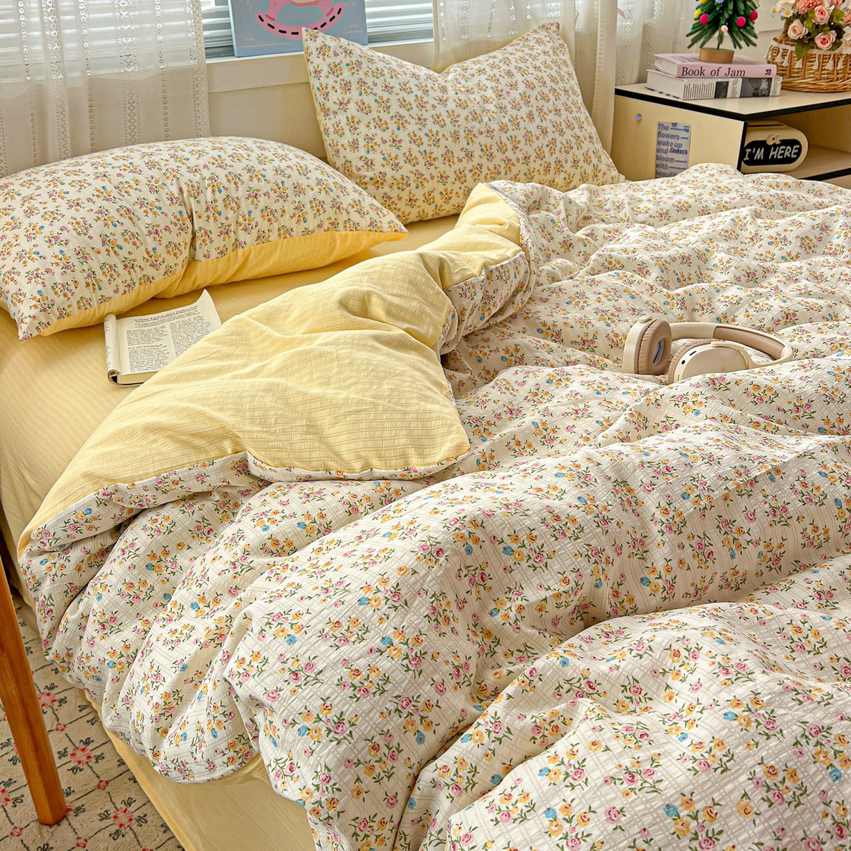 91家纺网 家纺一手货源 找家纺 王朝国际 2026新款A类彩竺棉印花四件套 月光女神