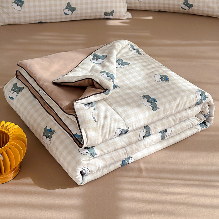 91家纺网 家纺一手货源 找家纺 老帅的工厂店 2026新款A类水洗皱皱纱7A抑菌夏被夏凉被空调被 皮皮狗